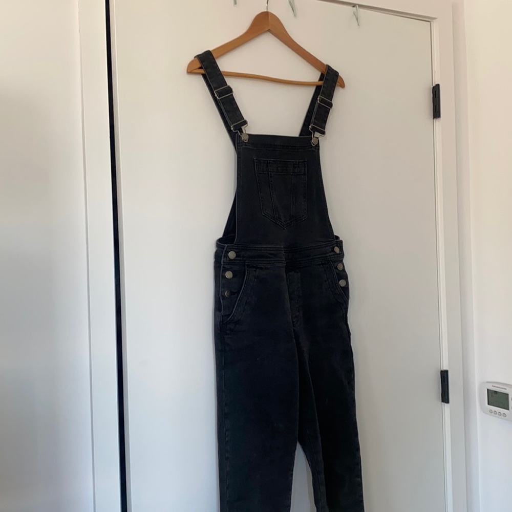 Boden Black Denim Overalls
